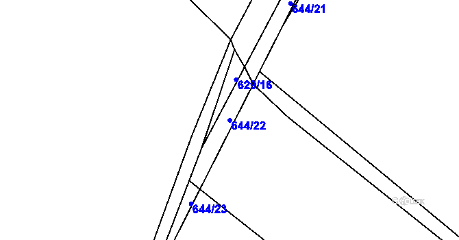 Parcela st. 644/22 v KÚ Malinec, Katastrální mapa