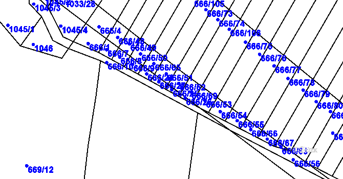 Parcela st. 666/25 v KÚ Malinec, Katastrální mapa