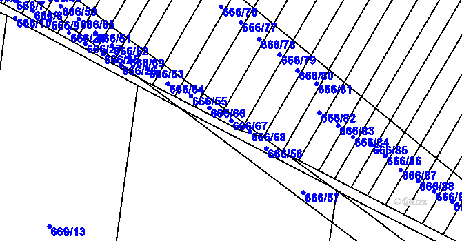 Parcela st. 666/67 v KÚ Malinec, Katastrální mapa