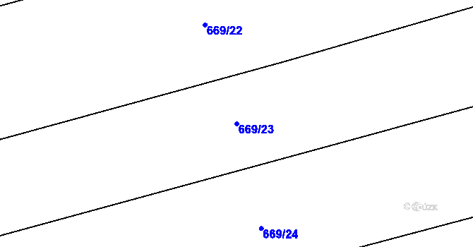 Parcela st. 669/23 v KÚ Malinec, Katastrální mapa