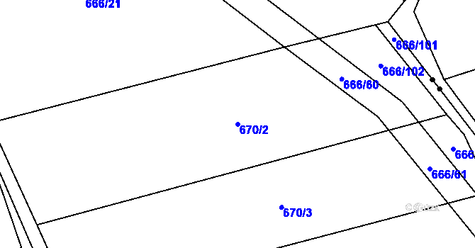 Parcela st. 670/2 v KÚ Malinec, Katastrální mapa