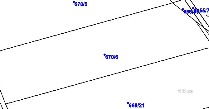 Parcela st. 670/6 v KÚ Malinec, Katastrální mapa