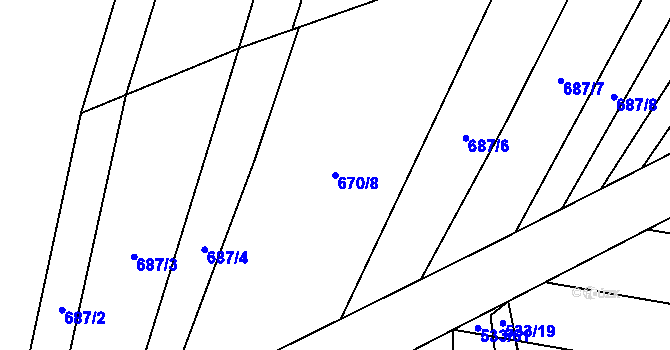 Parcela st. 670/8 v KÚ Malinec, Katastrální mapa