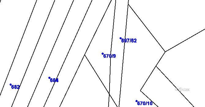 Parcela st. 670/9 v KÚ Malinec, Katastrální mapa