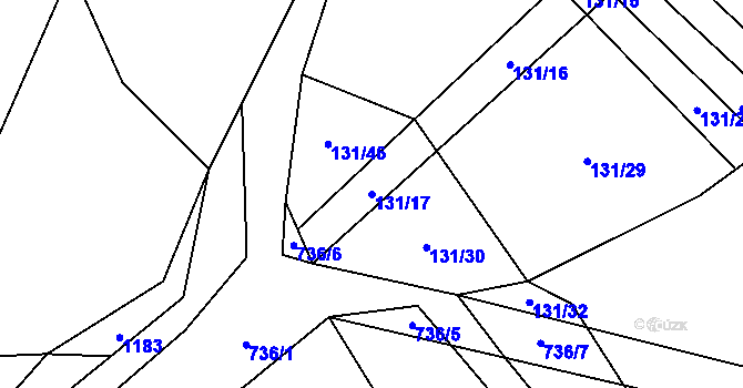 Parcela st. 131/17 v KÚ Malinec, Katastrální mapa
