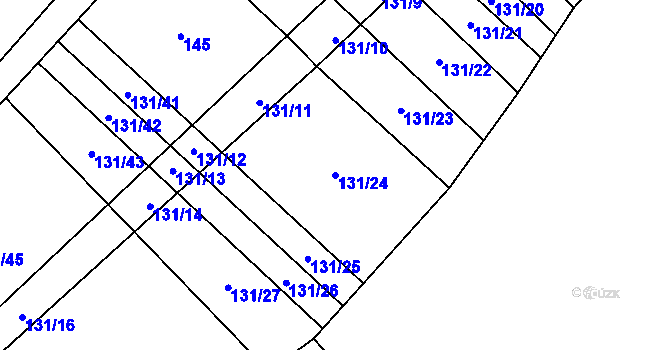 Parcela st. 131/24 v KÚ Malinec, Katastrální mapa
