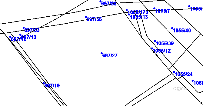 Parcela st. 697/27 v KÚ Malinec, Katastrální mapa