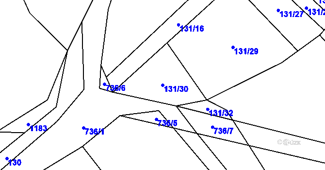 Parcela st. 131/30 v KÚ Malinec, Katastrální mapa