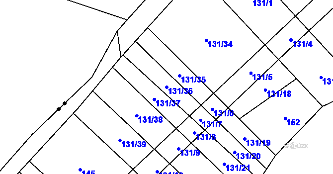 Parcela st. 131/36 v KÚ Malinec, Katastrální mapa