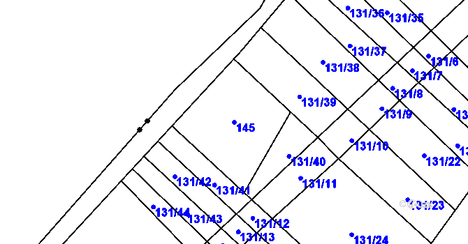 Parcela st. 145 v KÚ Malinec, Katastrální mapa