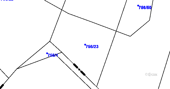 Parcela st. 756/23 v KÚ Malinec, Katastrální mapa