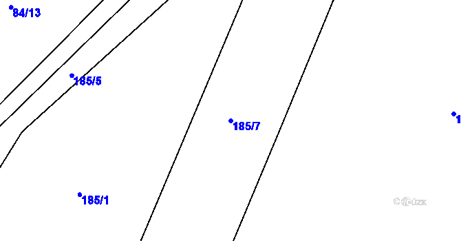 Parcela st. 185/7 v KÚ Malinec, Katastrální mapa