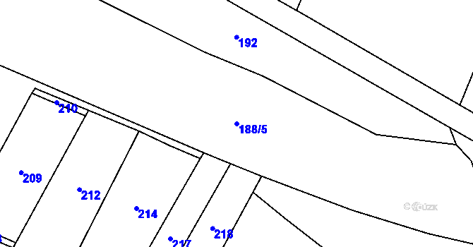 Parcela st. 188/5 v KÚ Malinec, Katastrální mapa