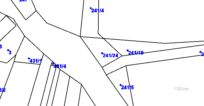 Parcela st. 241/24 v KÚ Malinec, Katastrální mapa
