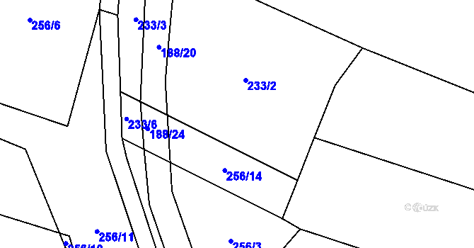 Parcela st. 256/13 v KÚ Malinec, Katastrální mapa