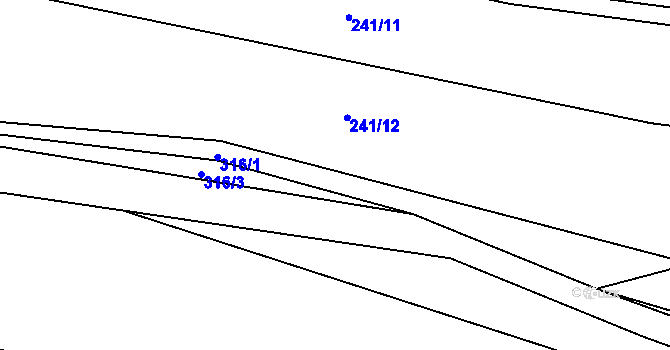 Parcela st. 316/2 v KÚ Malinec, Katastrální mapa