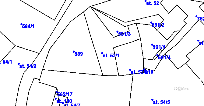 Parcela st. 53/1 v KÚ Malinec, Katastrální mapa