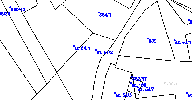 Parcela st. 54/2 v KÚ Malinec, Katastrální mapa