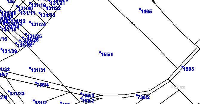 Parcela st. 155/1 v KÚ Malinec, Katastrální mapa
