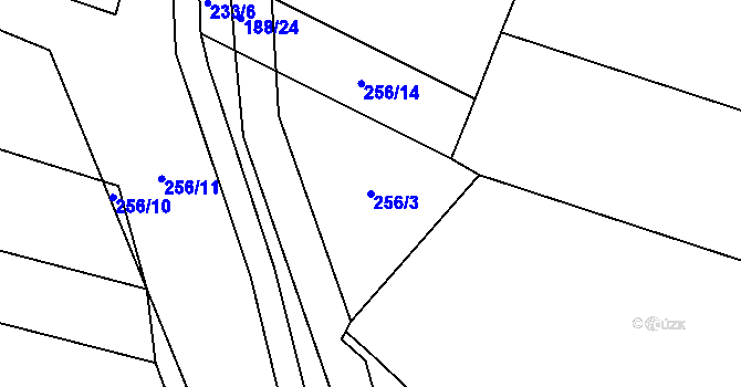 Parcela st. 256/3 v KÚ Malinec, Katastrální mapa