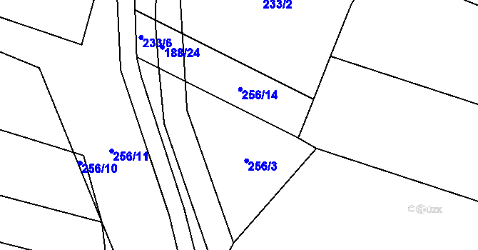 Parcela st. 256/5 v KÚ Malinec, Katastrální mapa