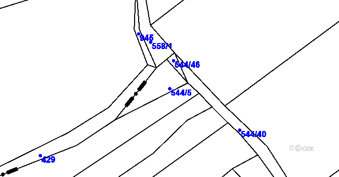 Parcela st. 544/5 v KÚ Malinec, Katastrální mapa