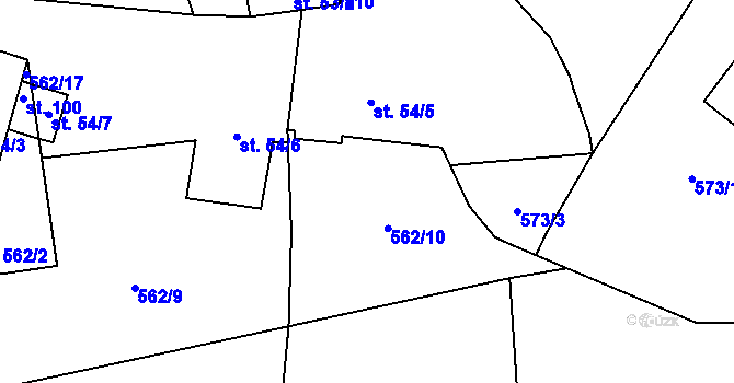Parcela st. 562/5 v KÚ Malinec, Katastrální mapa