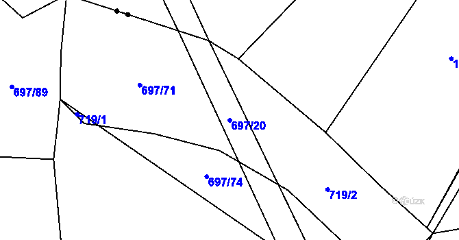 Parcela st. 697/20 v KÚ Malinec, Katastrální mapa