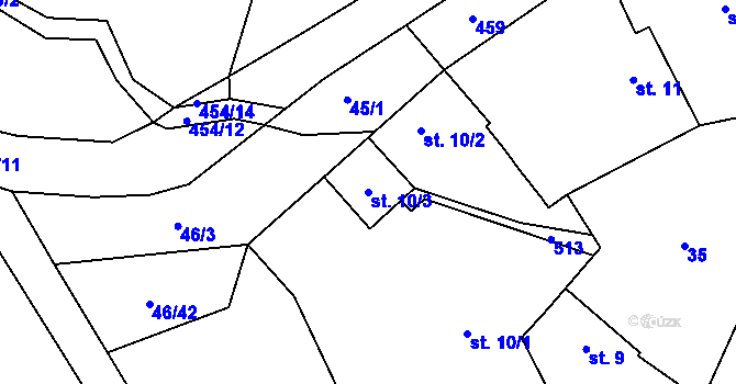 Parcela st. 10/3 v KÚ Kdanice, Katastrální mapa