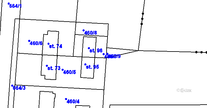 Parcela st. 460/7 v KÚ Kdousov, Katastrální mapa