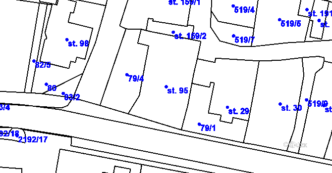 Parcela st. 95 v KÚ Hluboká u Kdyně, Katastrální mapa