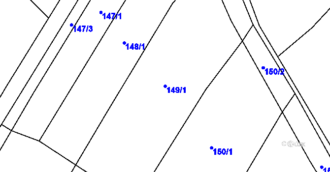 Parcela st. 149/1 v KÚ Hluboká u Kdyně, Katastrální mapa