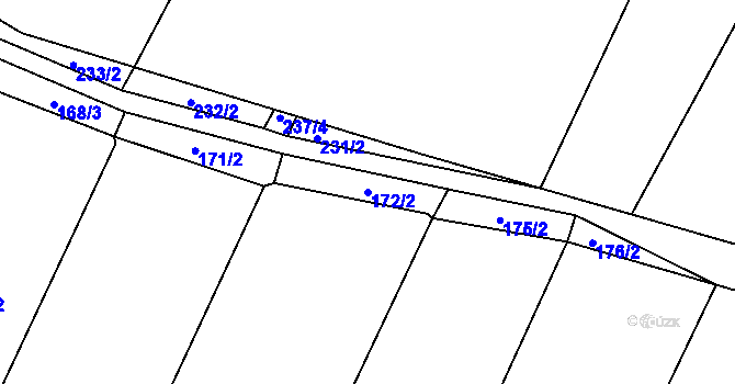 Parcela st. 172/2 v KÚ Hluboká u Kdyně, Katastrální mapa