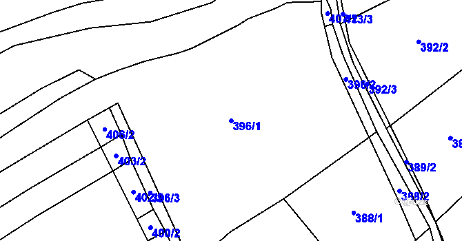 Parcela st. 396/1 v KÚ Hluboká u Kdyně, Katastrální mapa