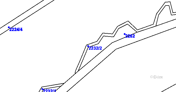 Parcela st. 2232/2 v KÚ Hluboká u Kdyně, Katastrální mapa