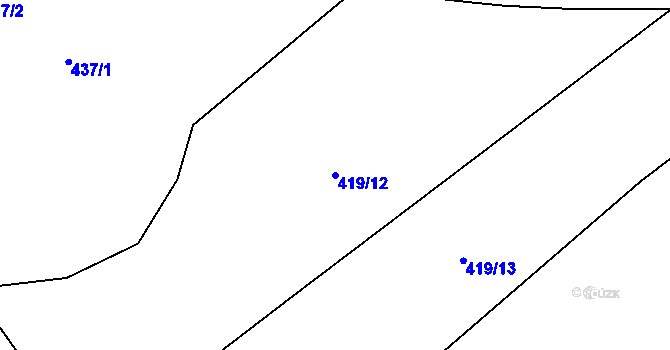 Parcela st. 419/12 v KÚ Kdyně, Katastrální mapa