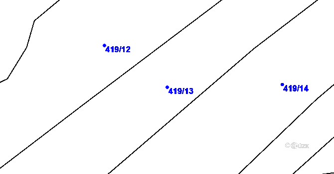 Parcela st. 419/13 v KÚ Kdyně, Katastrální mapa
