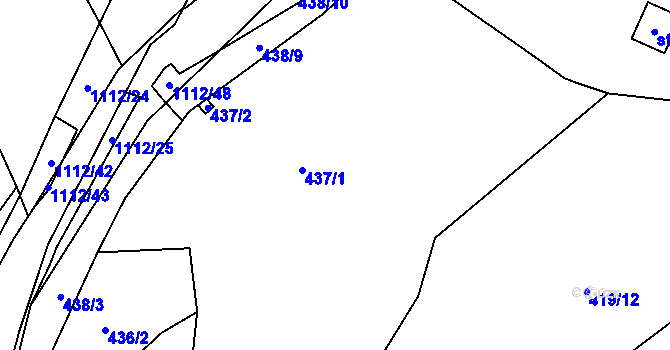 Parcela st. 437 v KÚ Kdyně, Katastrální mapa