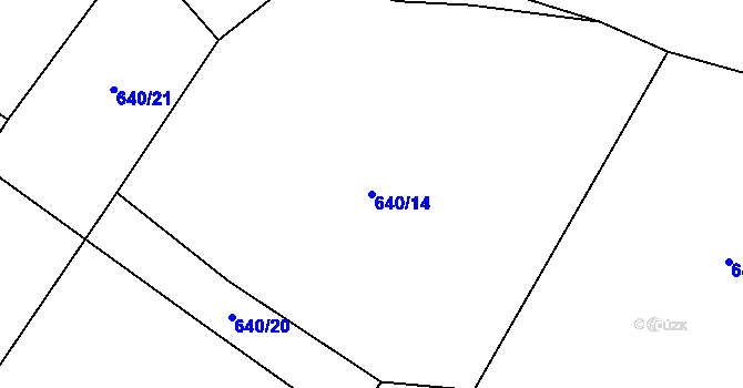 Parcela st. 640/14 v KÚ Kdyně, Katastrální mapa