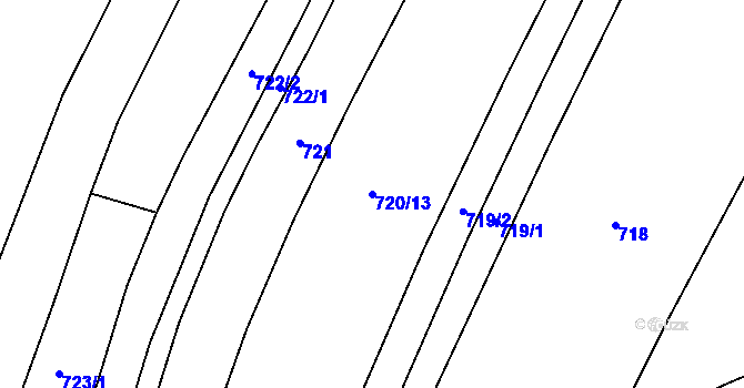 Parcela st. 720/13 v KÚ Kdyně, Katastrální mapa