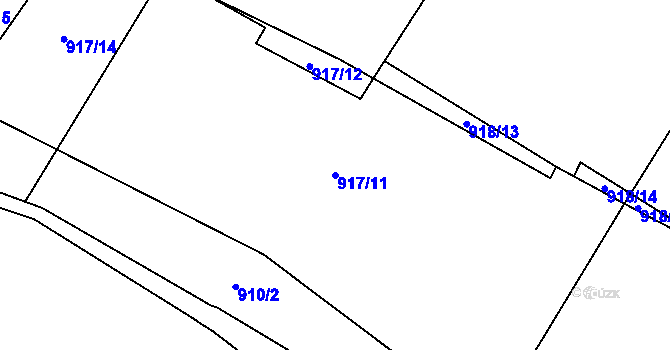 Parcela st. 917/11 v KÚ Kdyně, Katastrální mapa