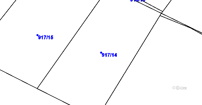 Parcela st. 917/14 v KÚ Kdyně, Katastrální mapa