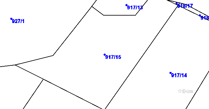 Parcela st. 917/15 v KÚ Kdyně, Katastrální mapa
