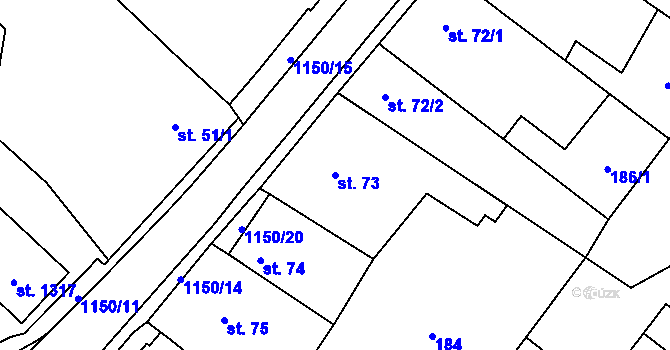 Parcela st. 73 v KÚ Kdyně, Katastrální mapa