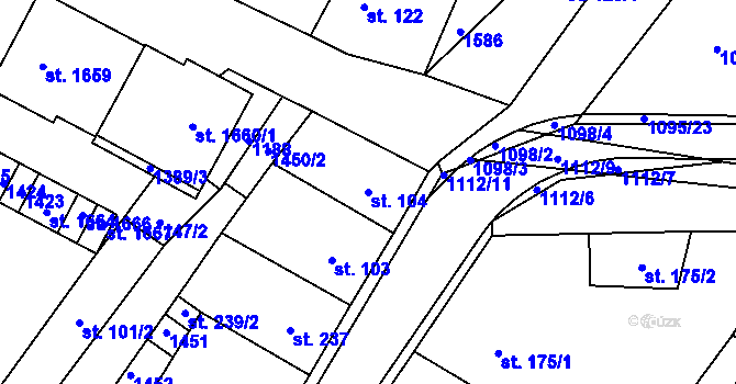Parcela st. 104 v KÚ Kdyně, Katastrální mapa
