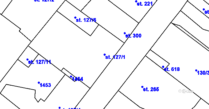 Parcela st. 127/1 v KÚ Kdyně, Katastrální mapa