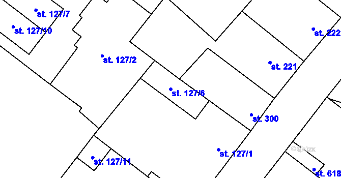 Parcela st. 127/6 v KÚ Kdyně, Katastrální mapa