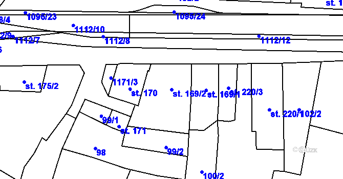 Parcela st. 169/2 v KÚ Kdyně, Katastrální mapa