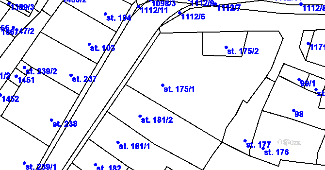 Parcela st. 175/1 v KÚ Kdyně, Katastrální mapa