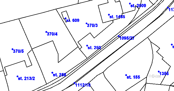 Parcela st. 250 v KÚ Kdyně, Katastrální mapa